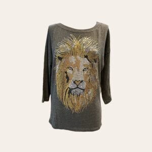 Camiseta gris león