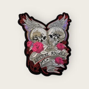Parche bordado motero calaveras